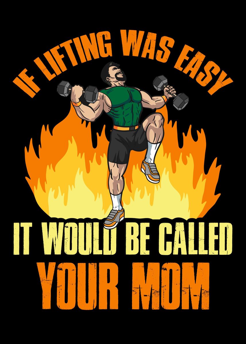 If Lifting Was Easy Poster By CatRobot Displate