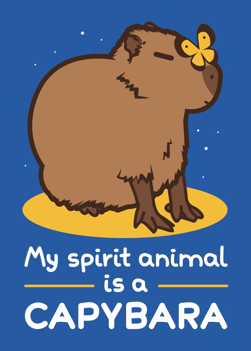 Spirit animal capybara' Poster by Domichan | Displate