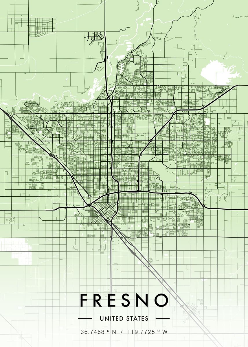 Fresno City Map Green Poster Picture Metal Print Paint By MVDZ   A32e88b8198c3973c3f8ba96d0b3bfb9 73524966e2aceac400ccf26c28a22ec7 