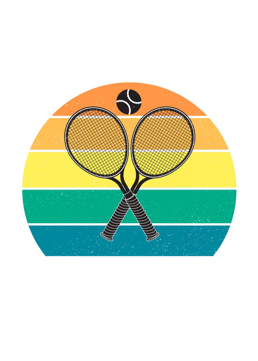 'Tennis Racket And Tennis' Poster, picture, metal print, paint by ZS C ...