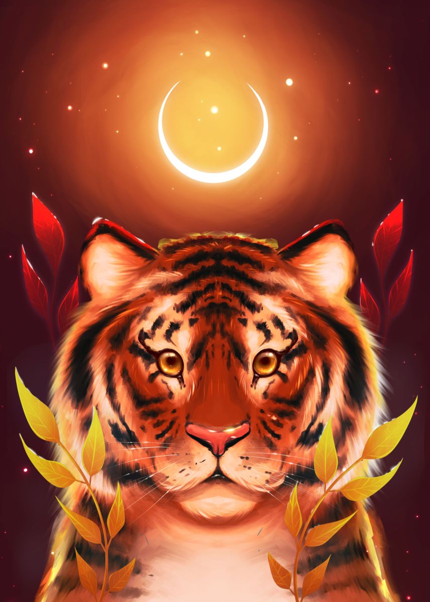 'Tiger Forest Guardian' Poster by Zuzana Ziakova | Displate