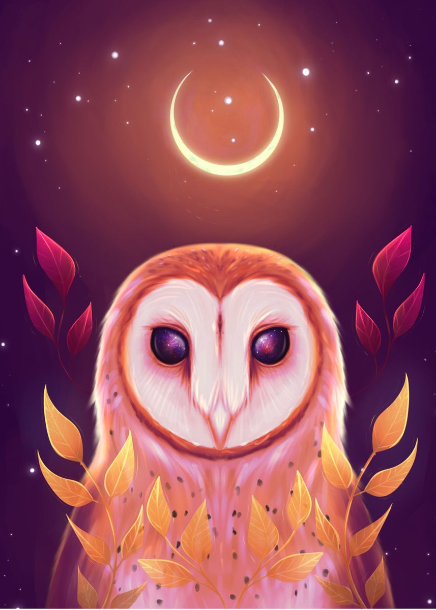 'Owl Forest Guardian' Poster by Zuzana Ziakova | Displate