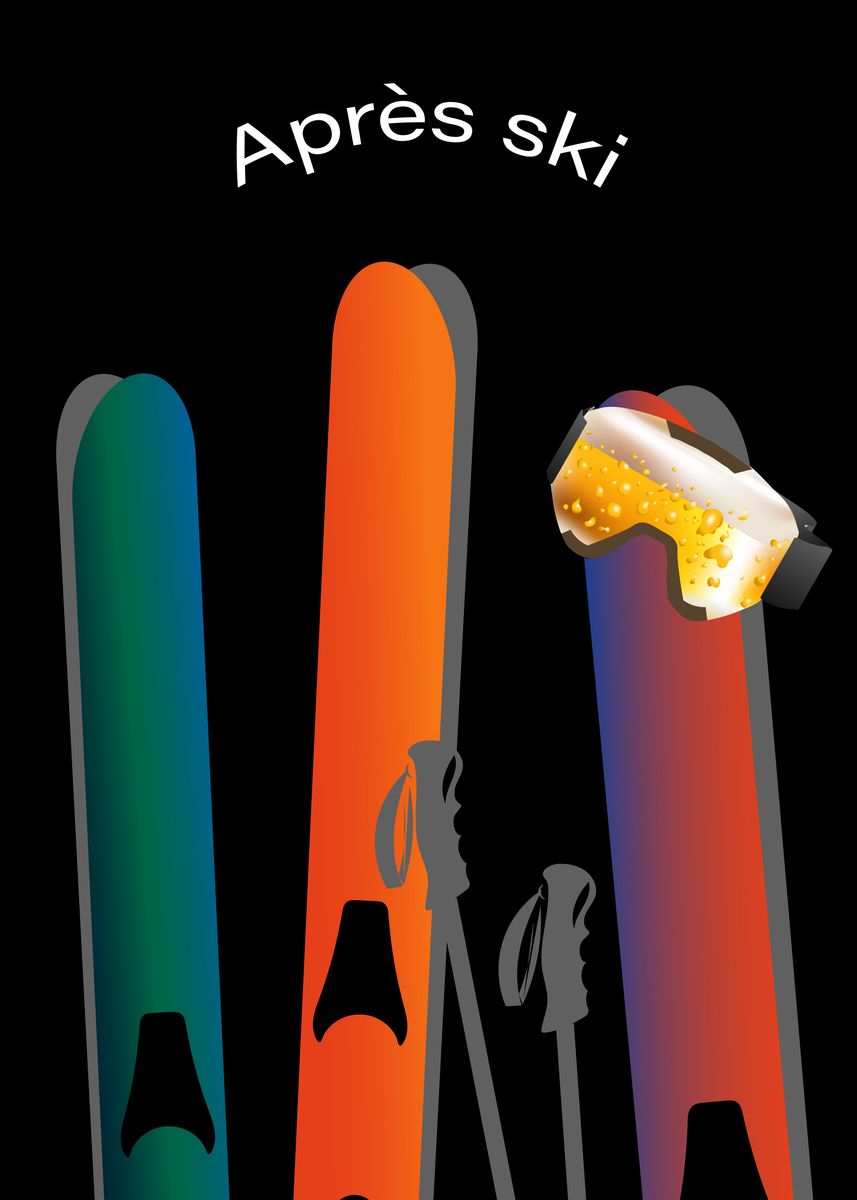 Apres Ski Poster By Leewarddesign Displate