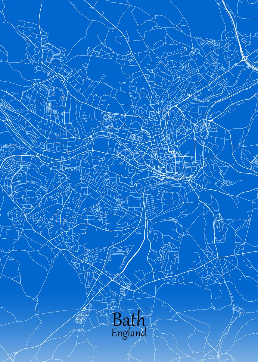 'Bath City Map England' Poster, picture, metal print, paint by Gigi Bgm ...