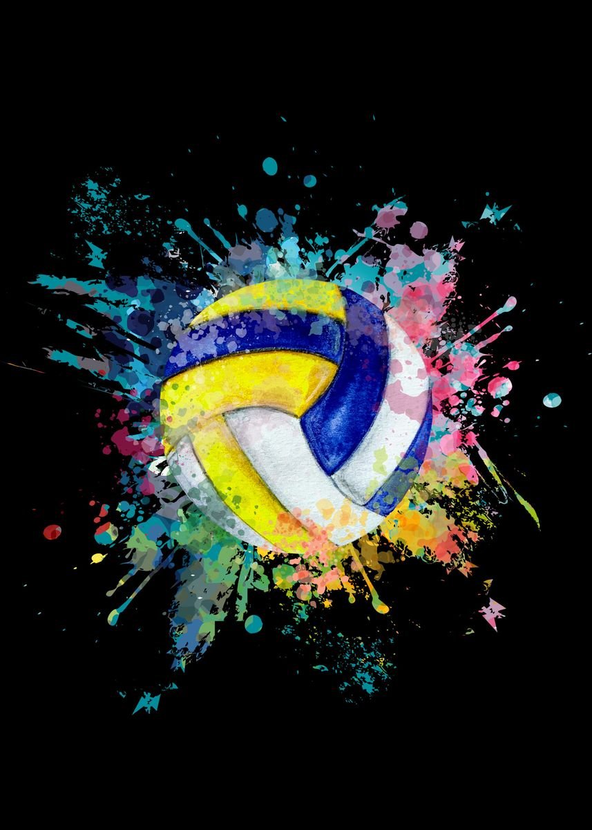 'Volleyball Color Explosion' Poster by Capture ME | Displate