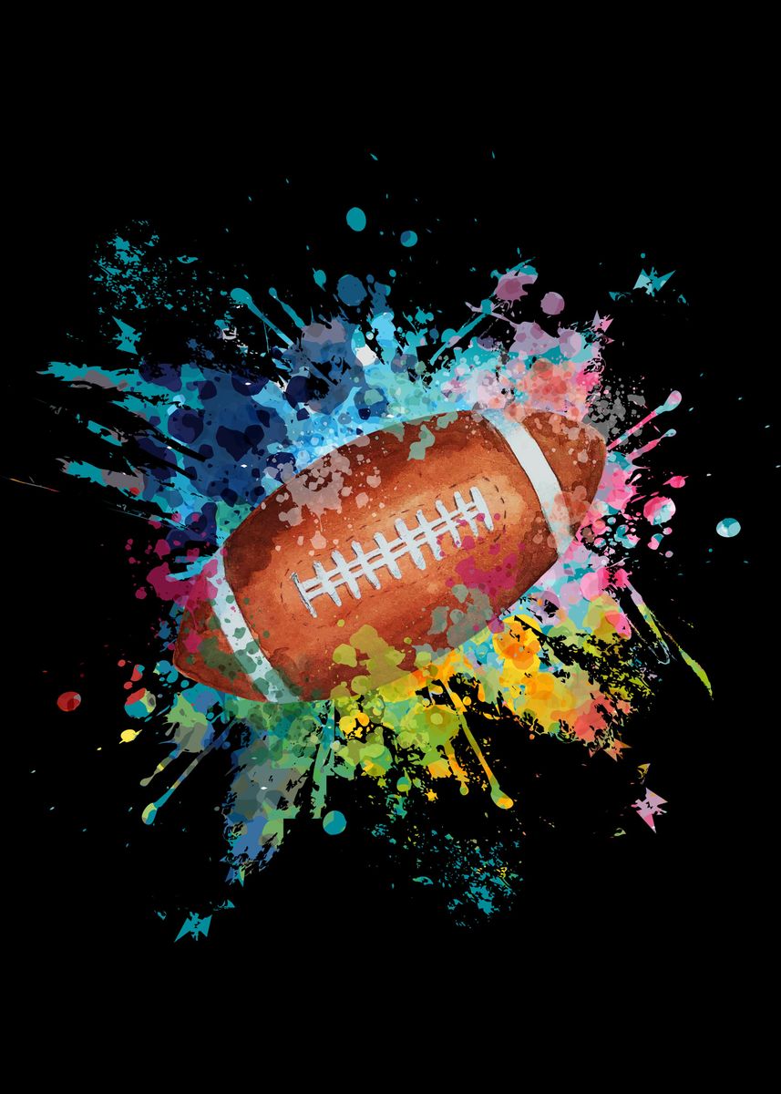 'Football Color Explosion' Poster, picture, metal print, paint by Capture ME Displate