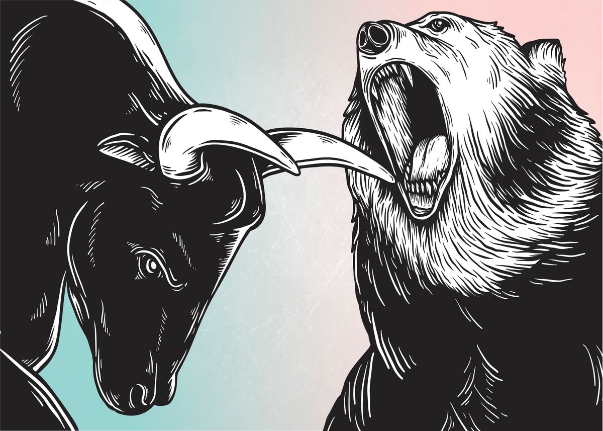 'Bull Bear Market Stocks' Poster by Tim Hinz | Displate