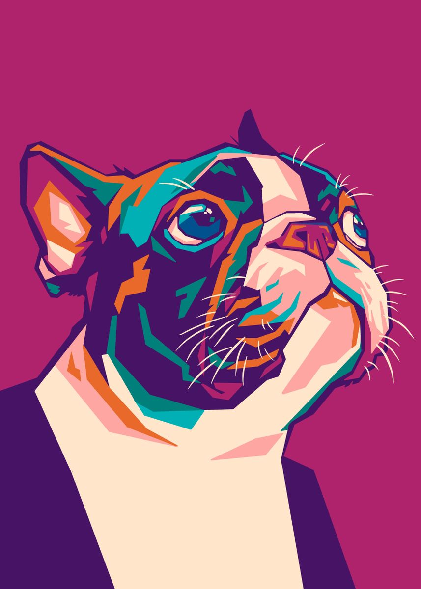 'WPAP Boston Terrier' Poster, picture, metal print, paint by Popart ...