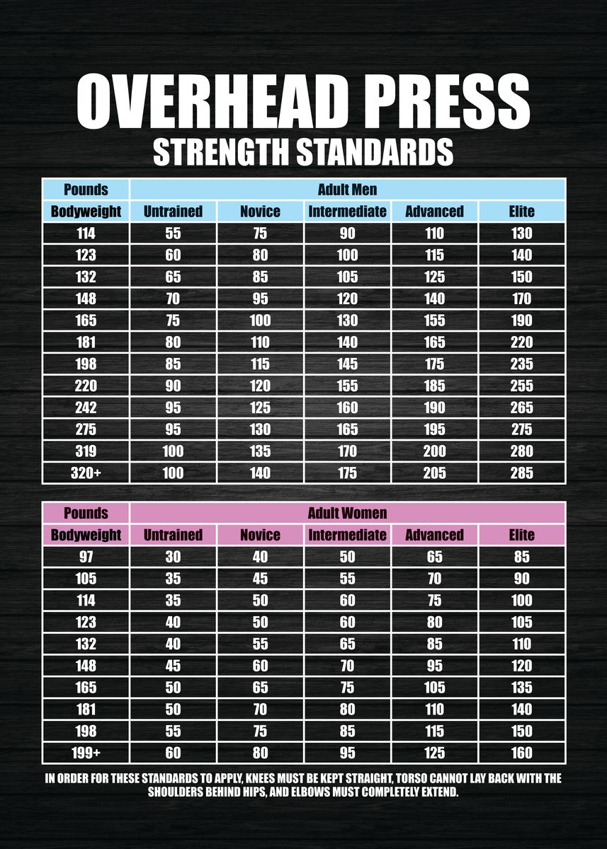 'Overhead Press Standards' Poster, picture, metal print, paint by CHAN