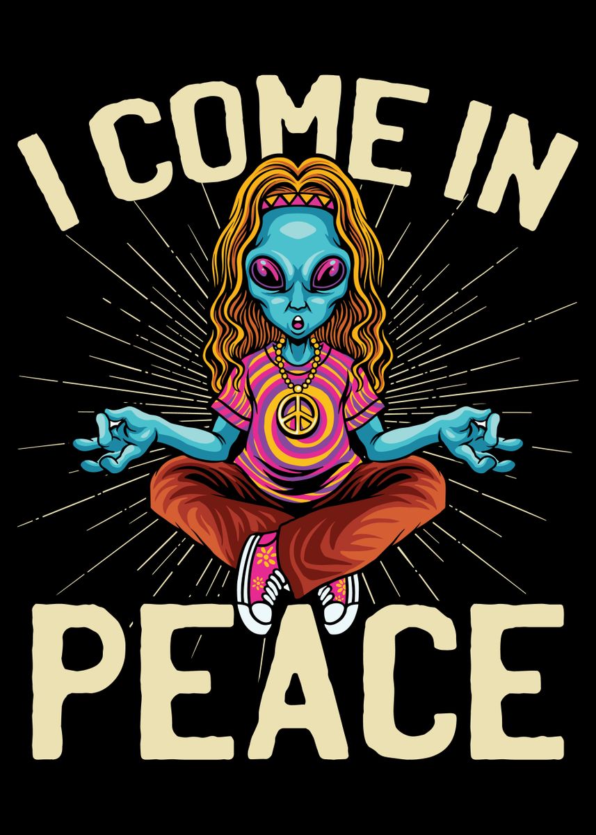 'Yoga Alien' Poster by Steven Zimmer | Displate