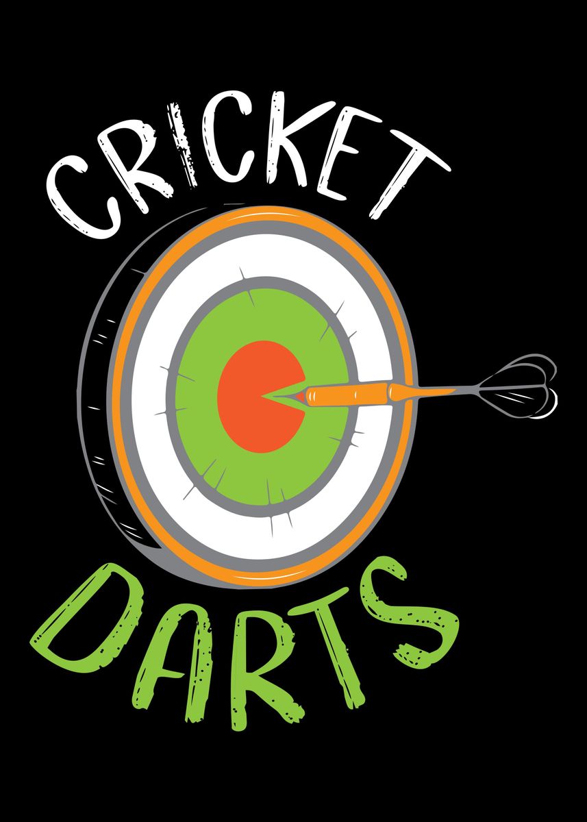 'Cricket Darts Bullseye Dar' Poster, picture, metal print, paint by
