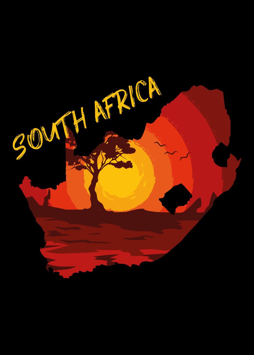 'South Africa' Poster, picture, metal print, paint by Hexor | Displate