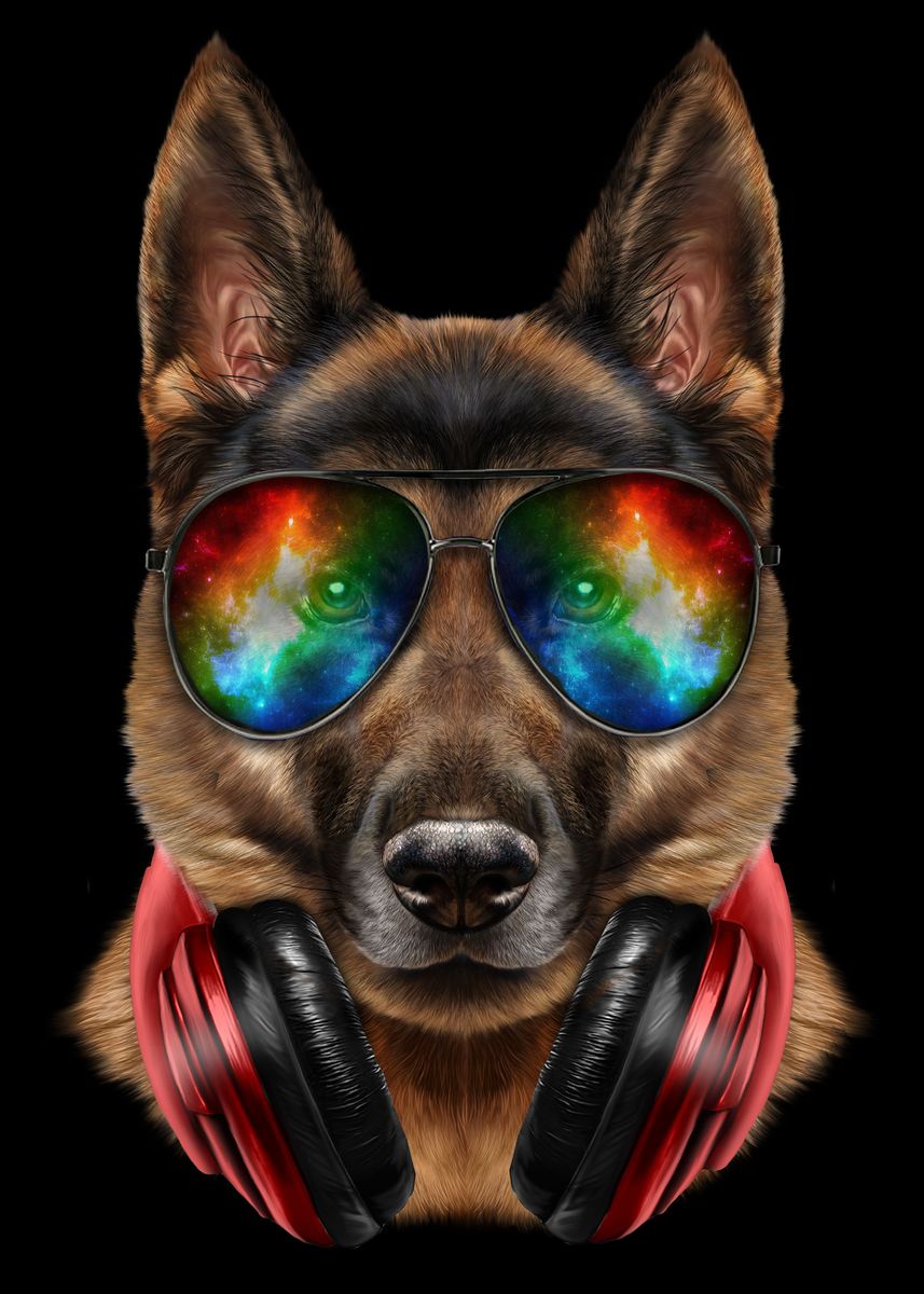 'Rapper German Shepherd Dog' Poster, picture, metal print, paint by ...