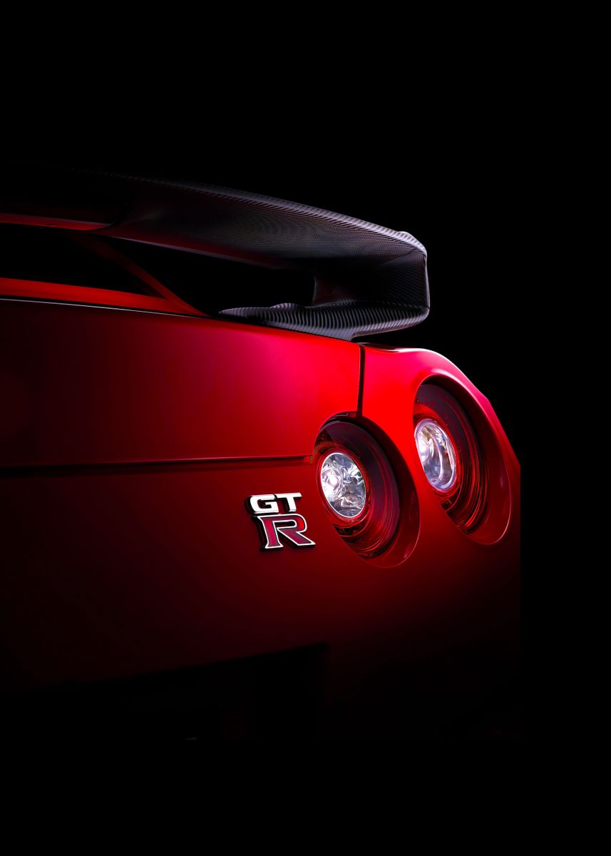 'Red Nissan GTR' Poster, picture, metal print, paint by CyberGeek ...