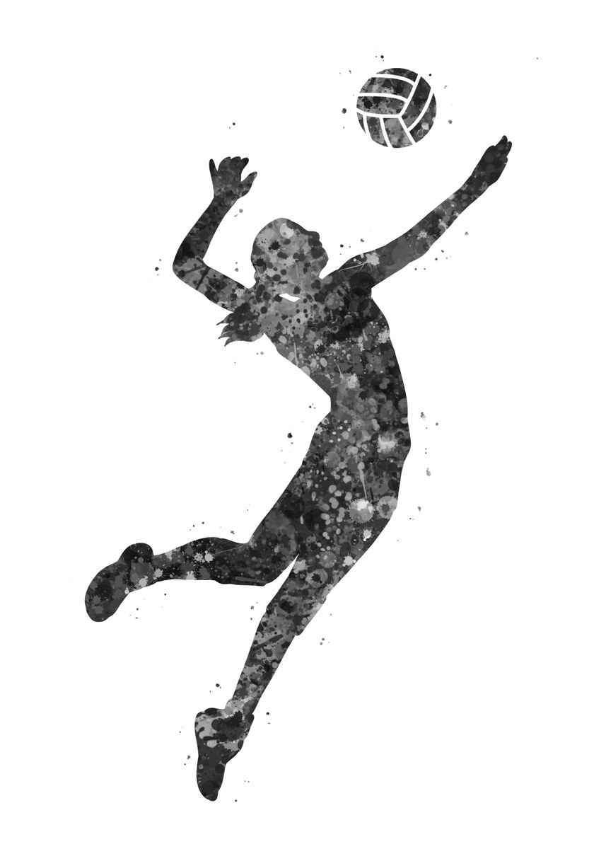 'Volleyball Player Girl' Poster, picture, metal print, paint by Yahya ...