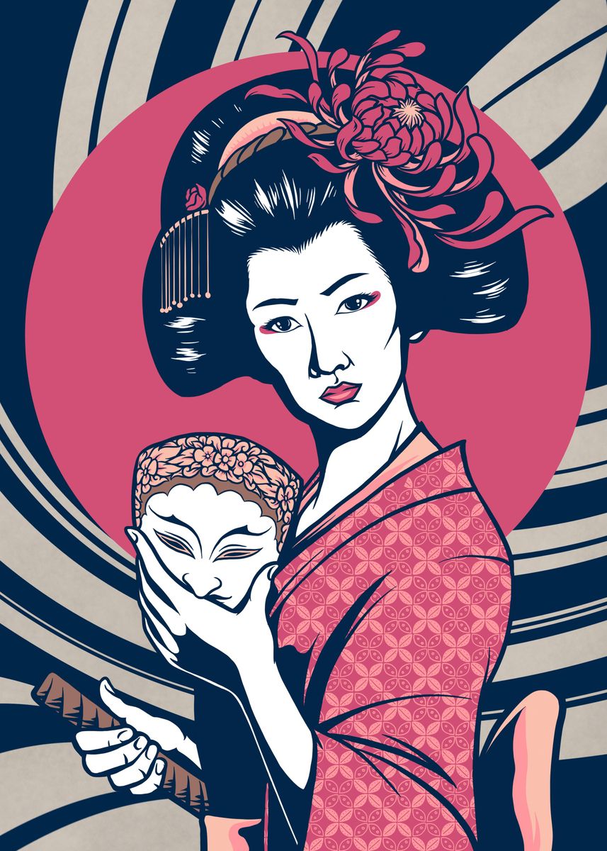 'geisha Acculturation' Poster, Picture, Metal Print, Paint By Taofik 