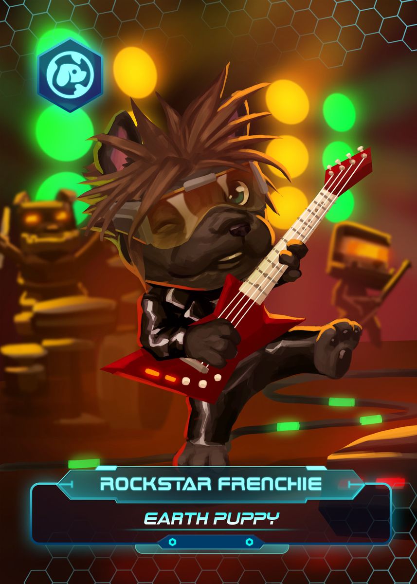 'Rockstar Frenchie' Poster, picture, metal print, paint by Spacetopia ...