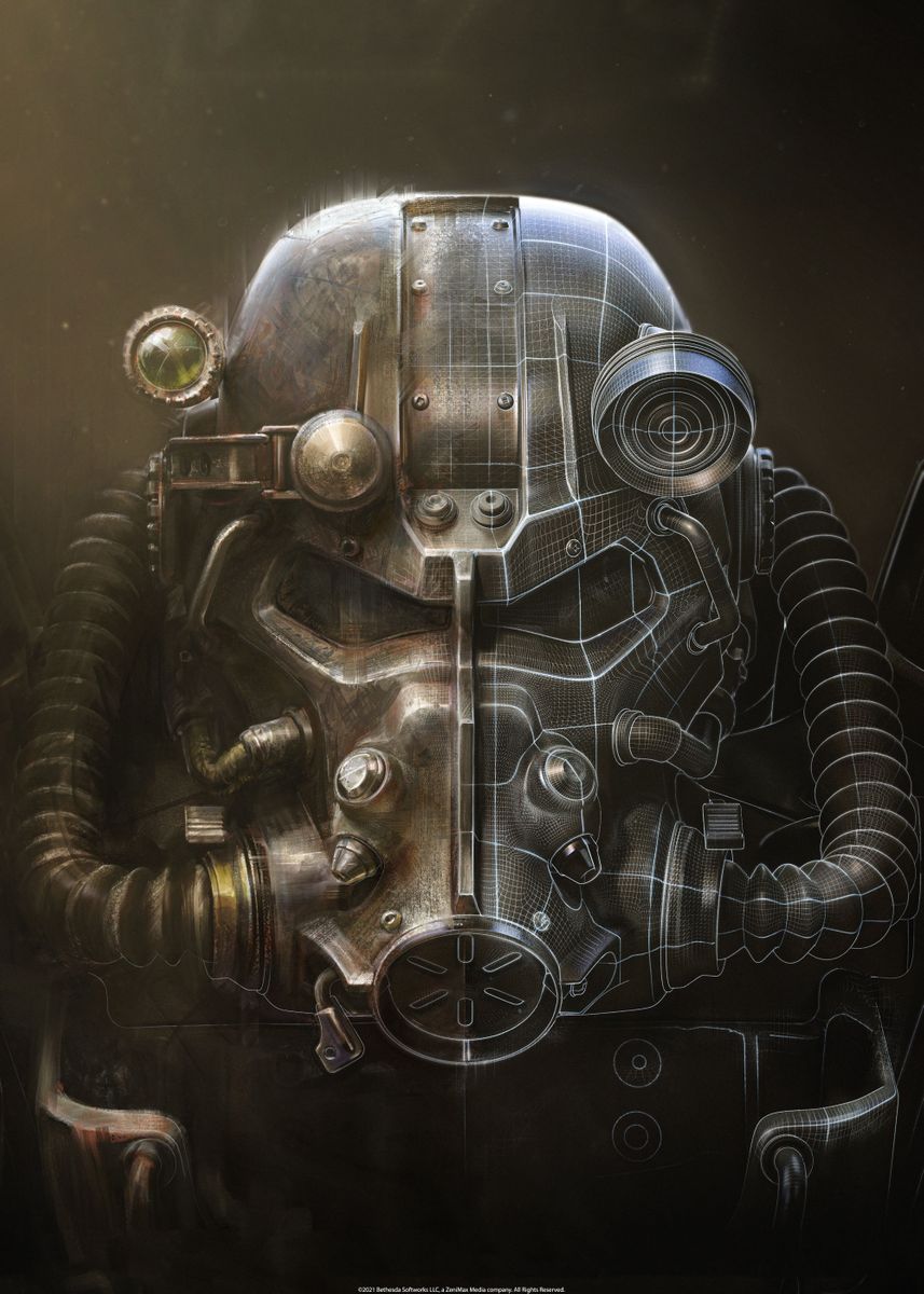 'Helmet' Poster by Fallout  | Displate