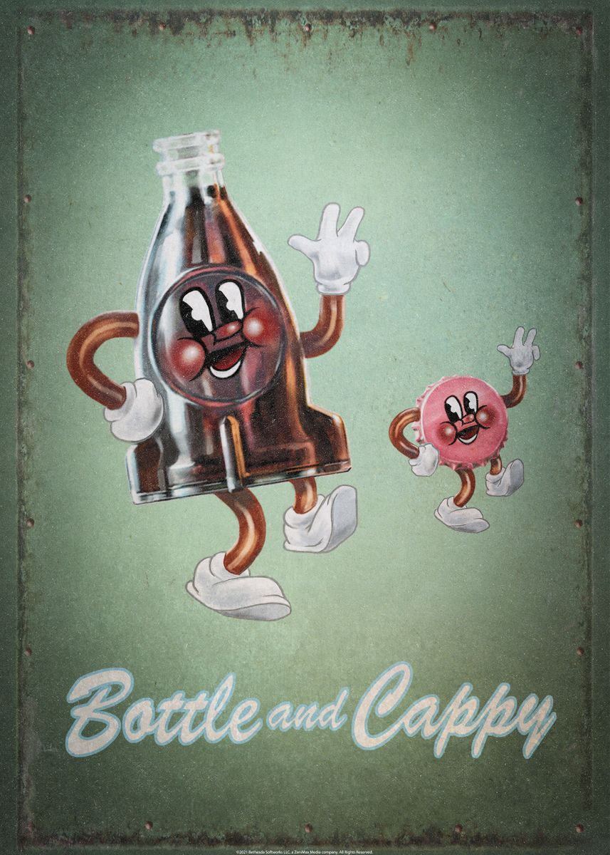 'Bottle and Cappy' Poster by Fallout  | Displate