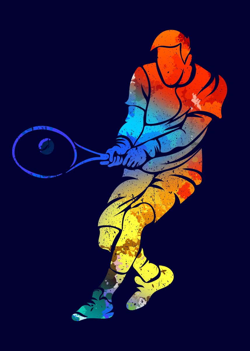 'Tennis player Colourful' Poster by MzumO | Displate