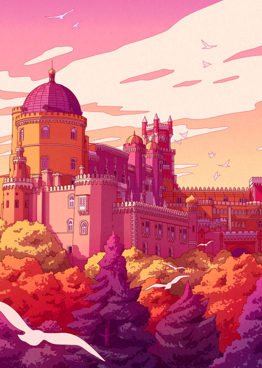 'Pena Palace' Poster by Camila Illustration | Displate