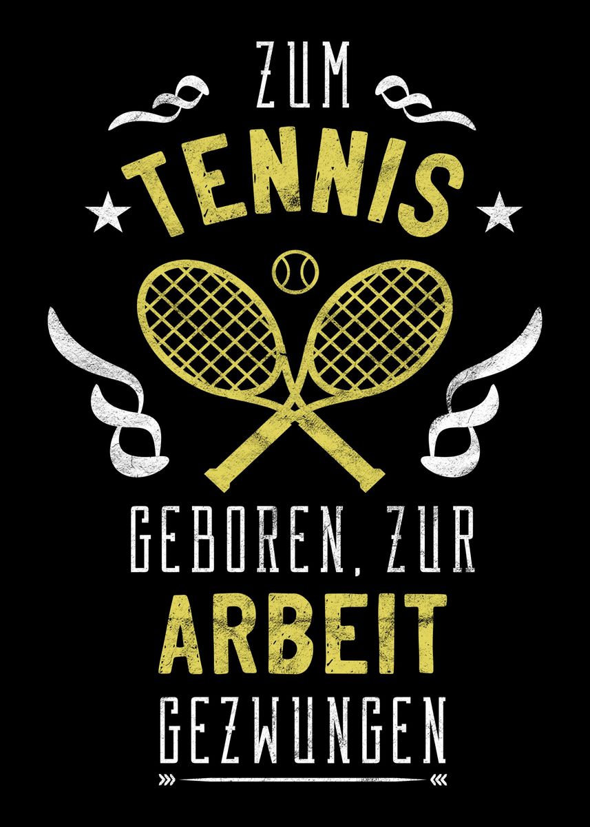 'Super Tennisplatz Spruch' Poster, picture, metal print, paint by