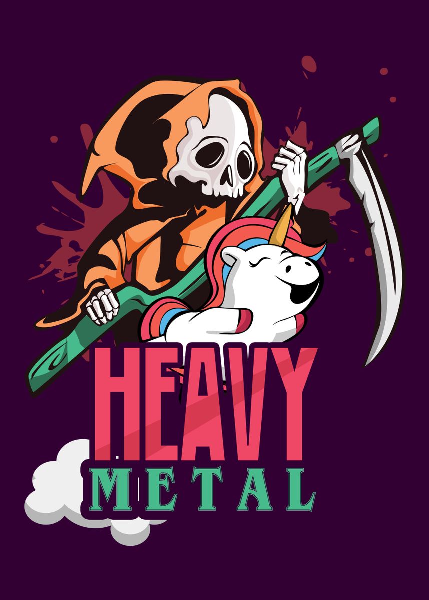 Heavy Metal Skeleton Poster By Shirtom Displate