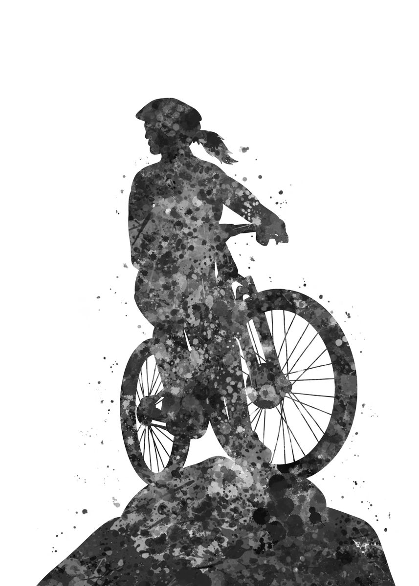 'Mountain biker girl' Poster by Yahya Art Displate