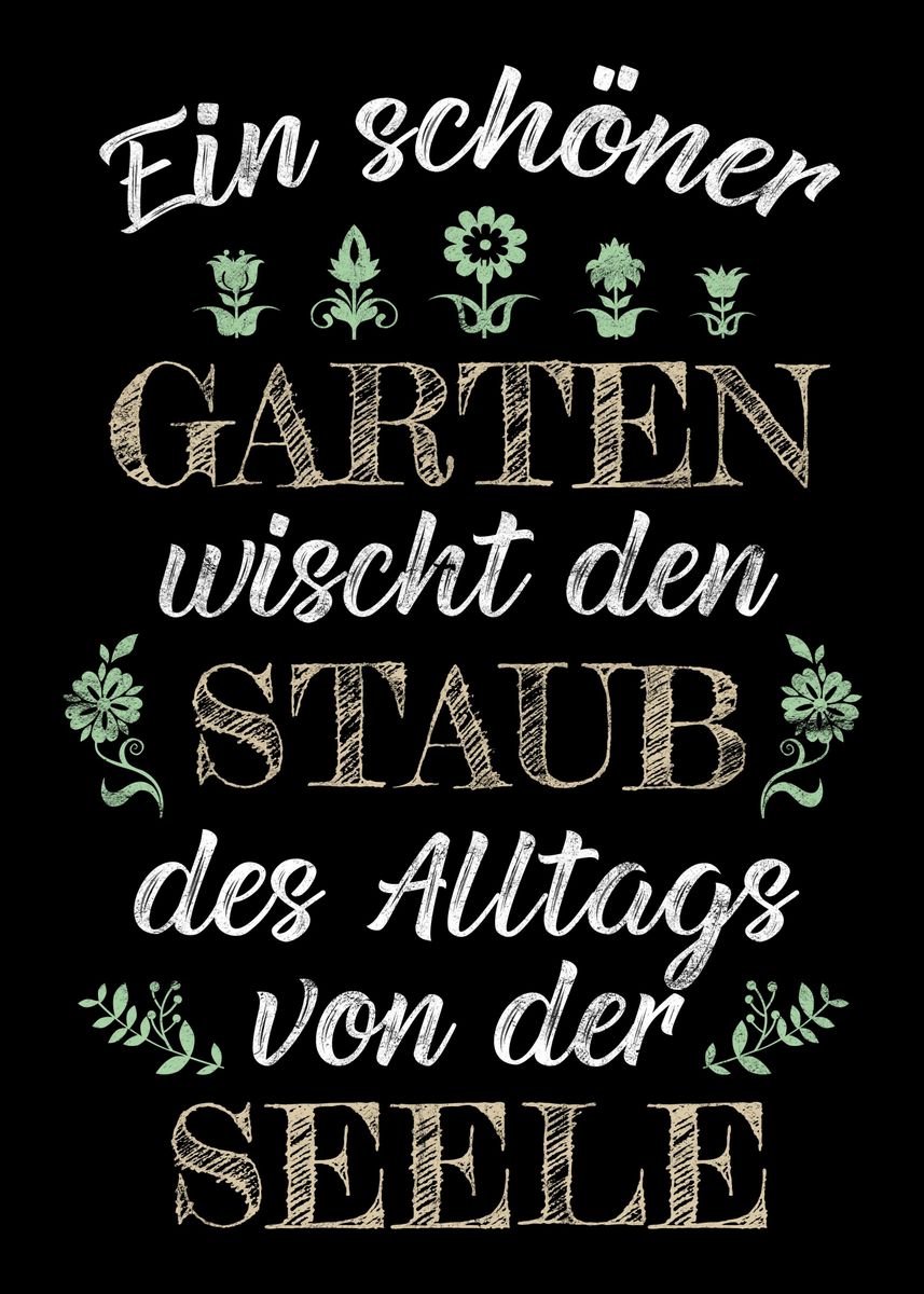 Floristik Spruch' Poster, picture, metal print, paint by