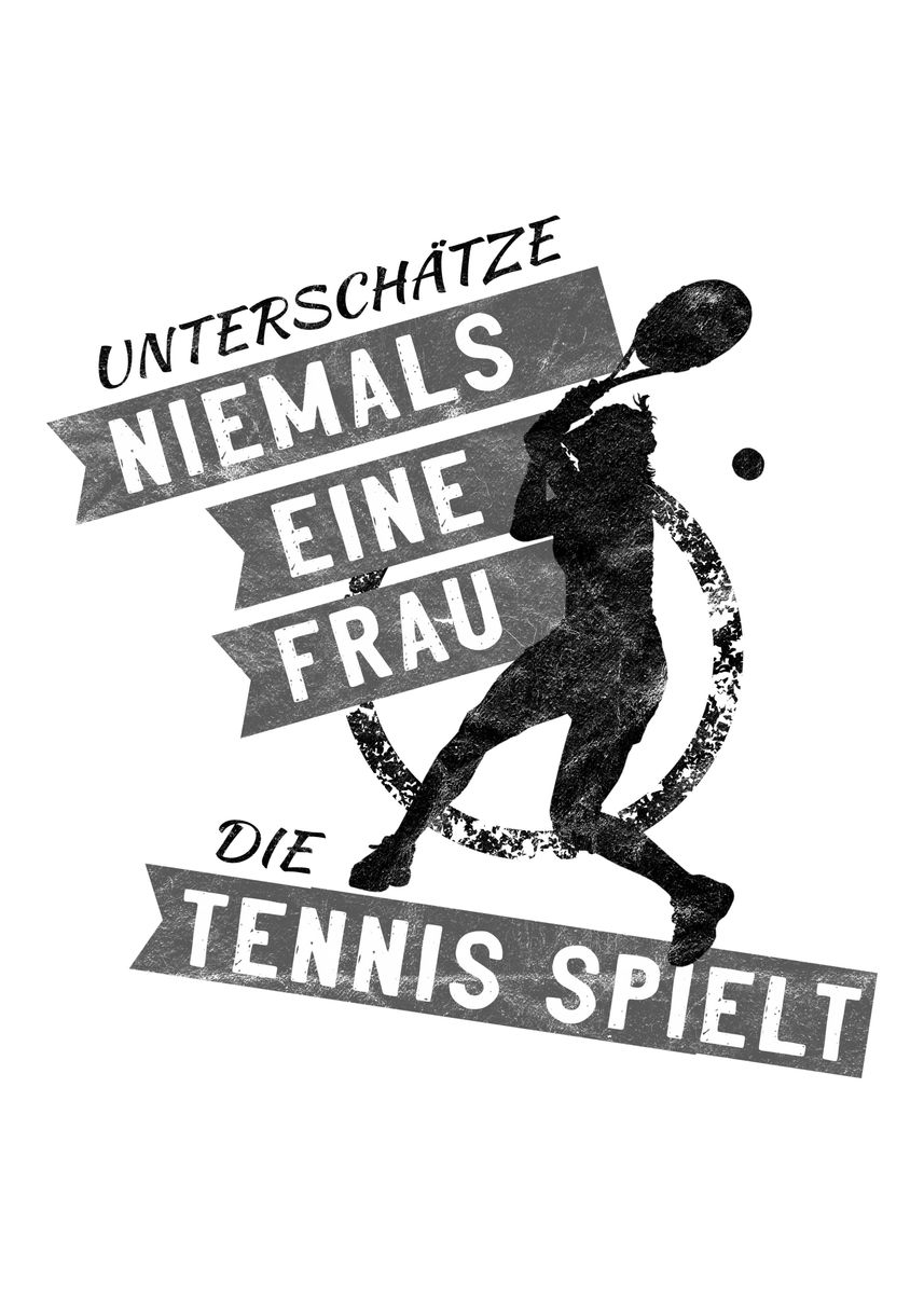 'Super Tennistrainer Spruch' Poster, picture, metal print, paint by
