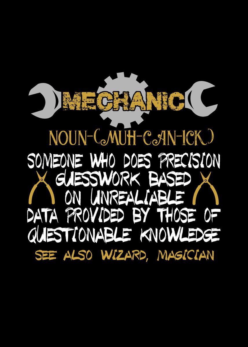'Noun Mechanic' Poster by Beone Digital Displate