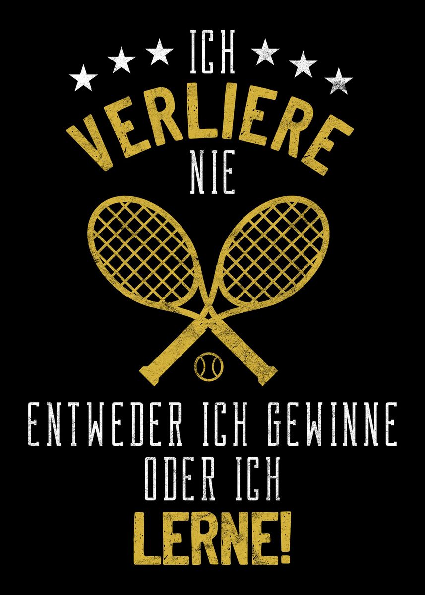 'Super Tennistrainer Spruch' Poster, picture, metal print, paint by