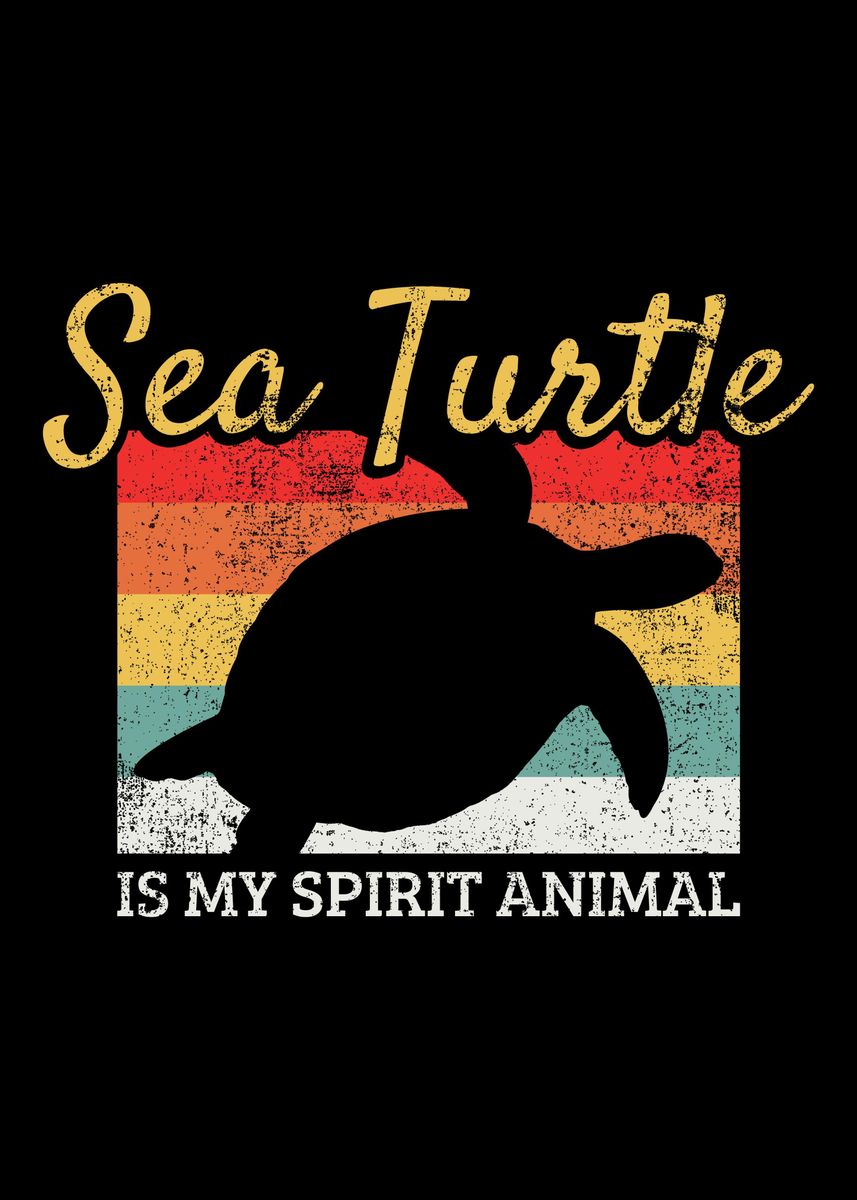 Sea Turtle Retro Vintage Poster By Blvckplate Displate 6296