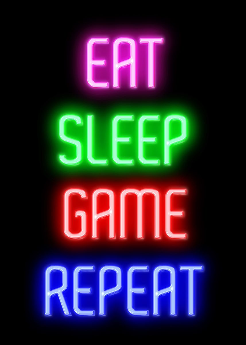 'neon text' Poster by sengahart | Displate