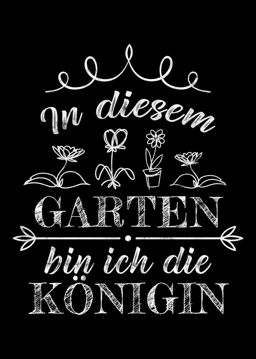 'Lustiger Garten Spruch' Poster, picture, metal print, paint by