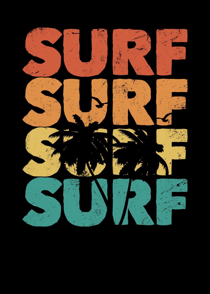 'Surfing Surfer Surfboard' Poster, picture, metal print, paint by to42 ...