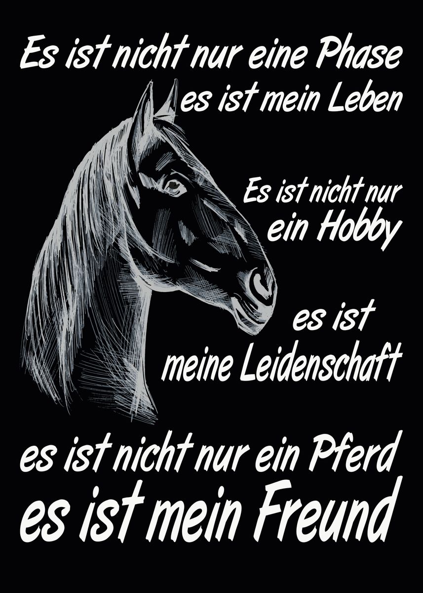 'Pferde Spruch Pferd witz ' Poster, picture, metal print, paint by