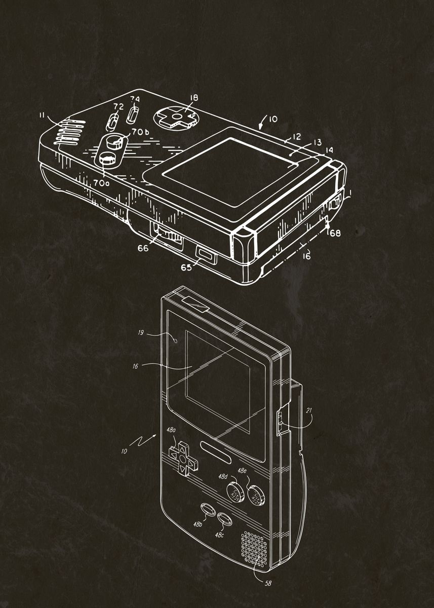 'Gameboy patent' Poster, picture, metal print, paint by Designersen ...