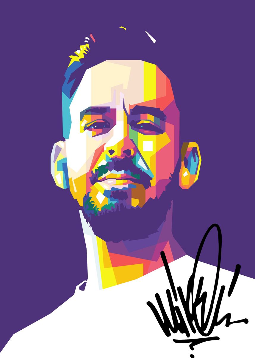 'Mike Shinoda' Poster, picture, metal print, paint by Sherlock Wijaya ...