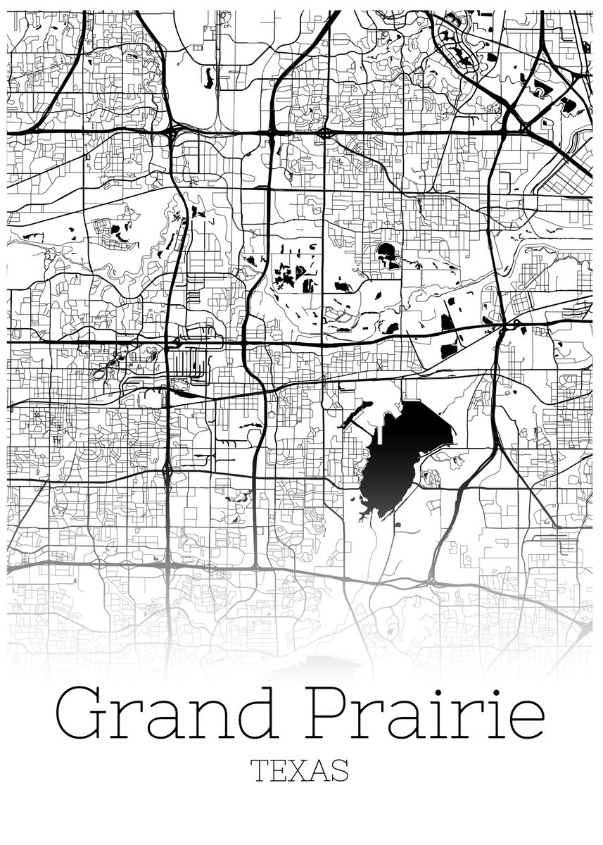 'Grand Prairie Texas map' Poster by RelDesign Displate
