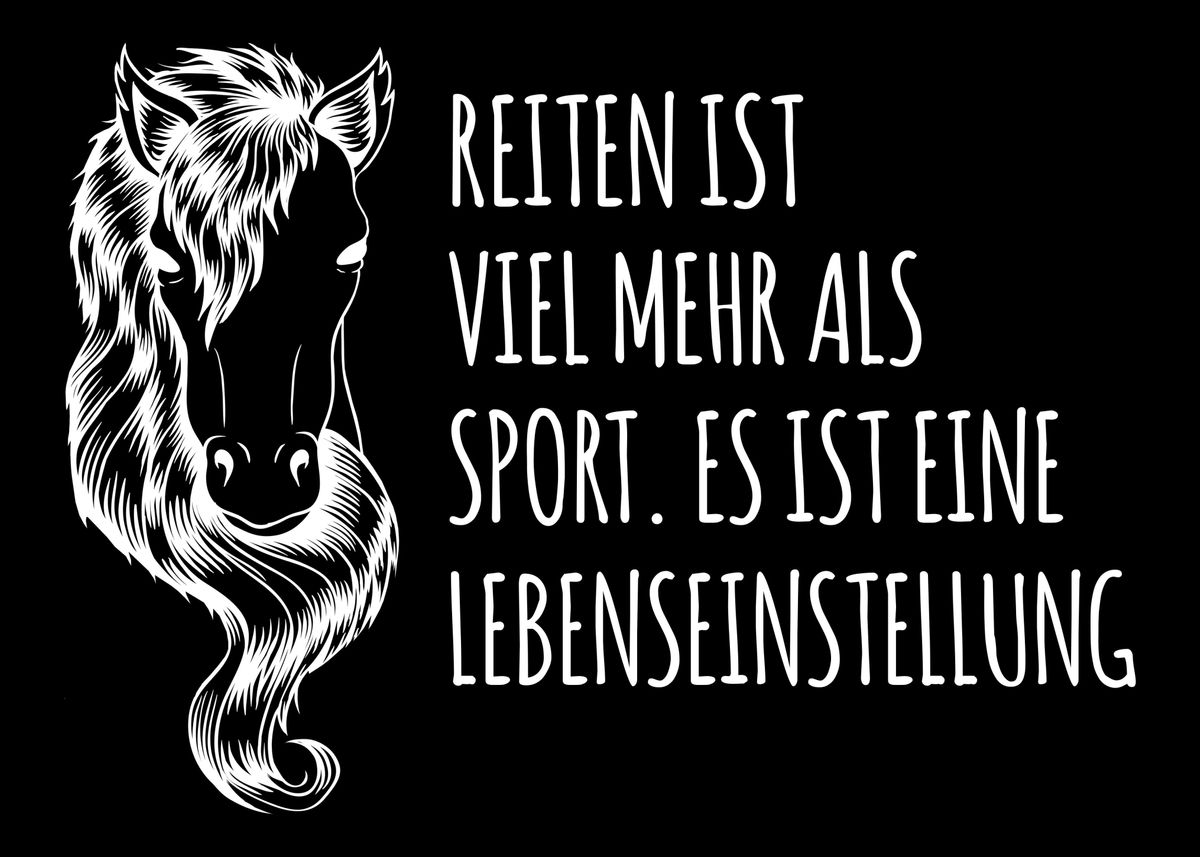 'Witziger Pferd Spruch' Poster by dvdesign Displate