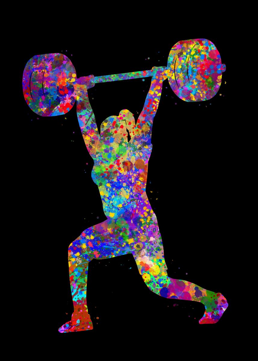 'Gym Weightlifter female' Poster, picture, metal print, paint by Yahya ...