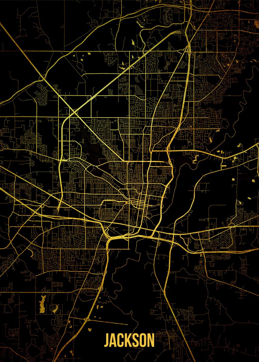 Jackson Reed Map 'Jackson gold map' Poster, picture, metal print, paint by Stefano ...