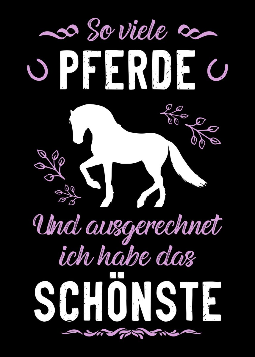 reiten Spruch' Poster, picture, metal print, paint by dvdesign