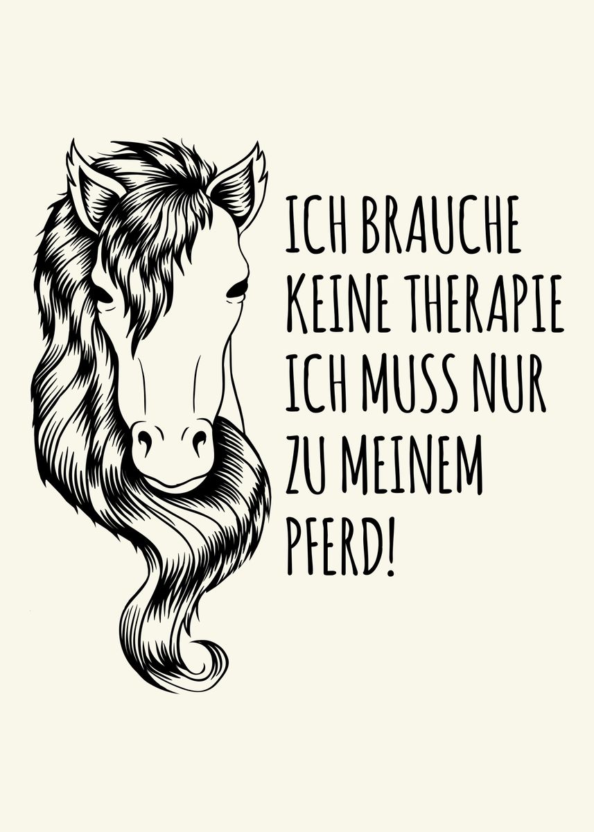 'Witziger reiten Spruch' Poster, picture, metal print, paint by