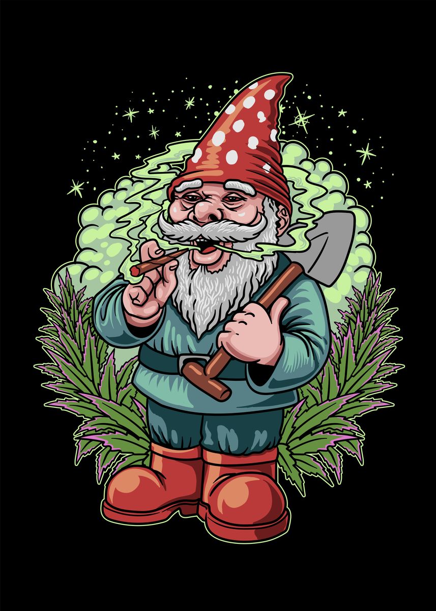 'Smoking Gnome' Poster, picture, metal print, paint by TerpeneTom ...