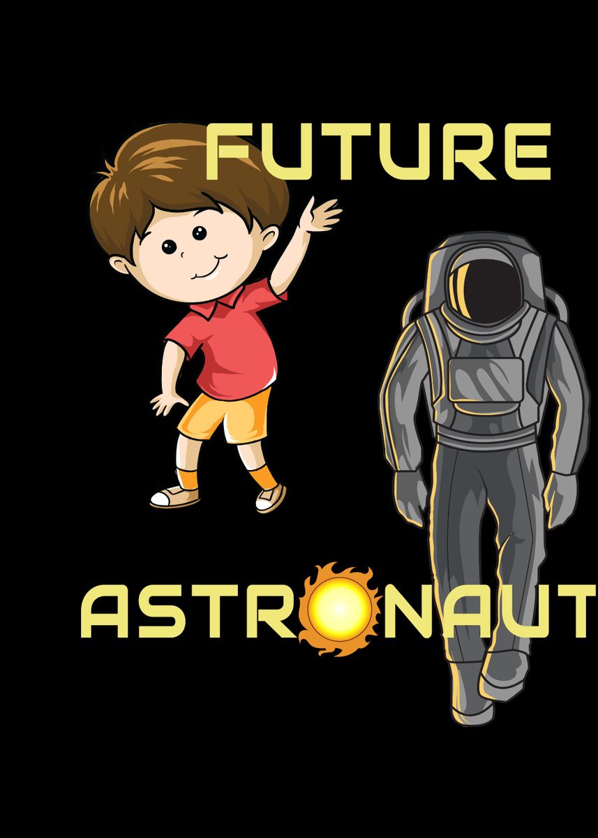 'Kid Astronaut In Space' Poster, picture, metal print, paint by ...