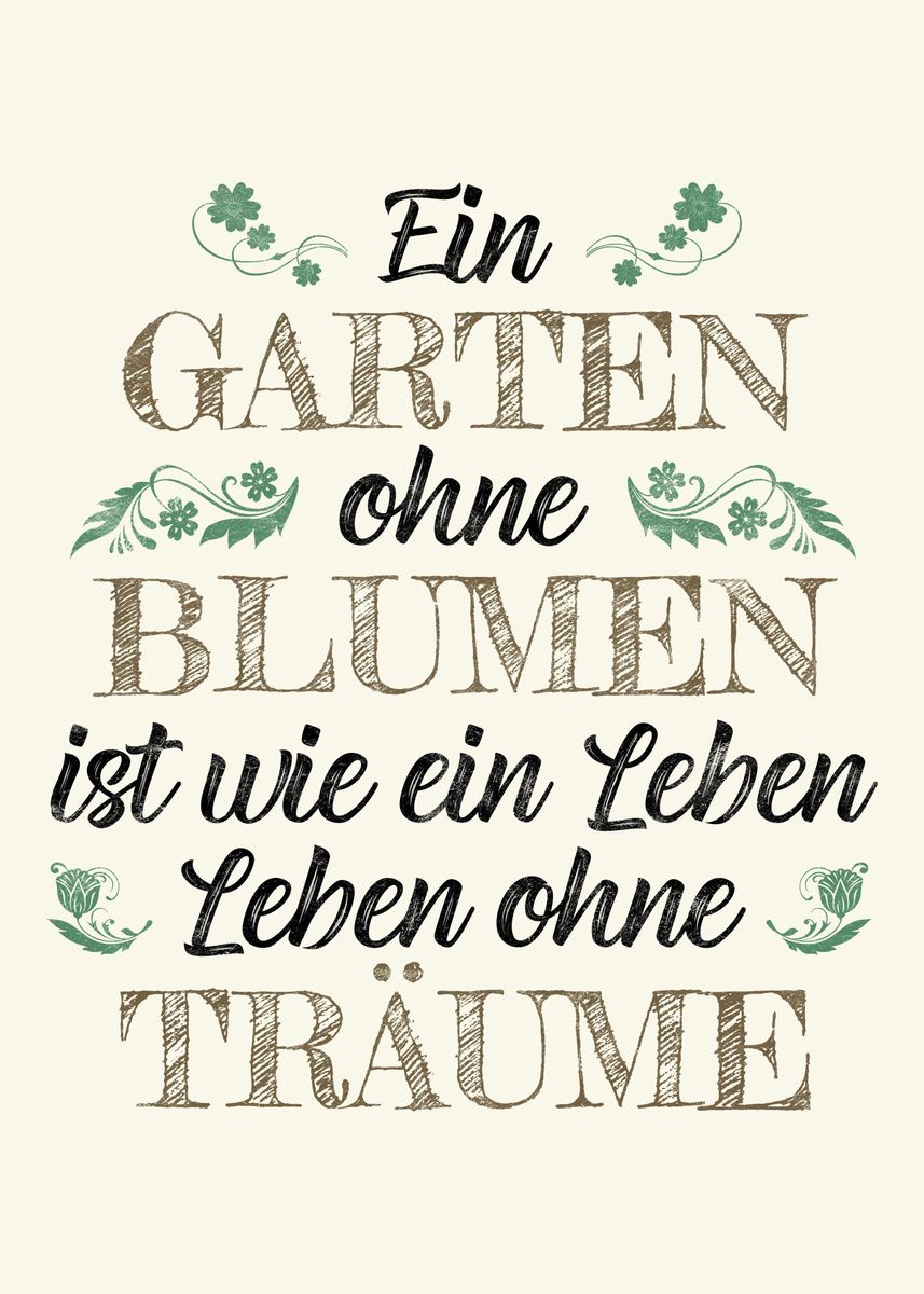 'Perfekter Floristik Spruch' Poster, picture, metal print, paint by