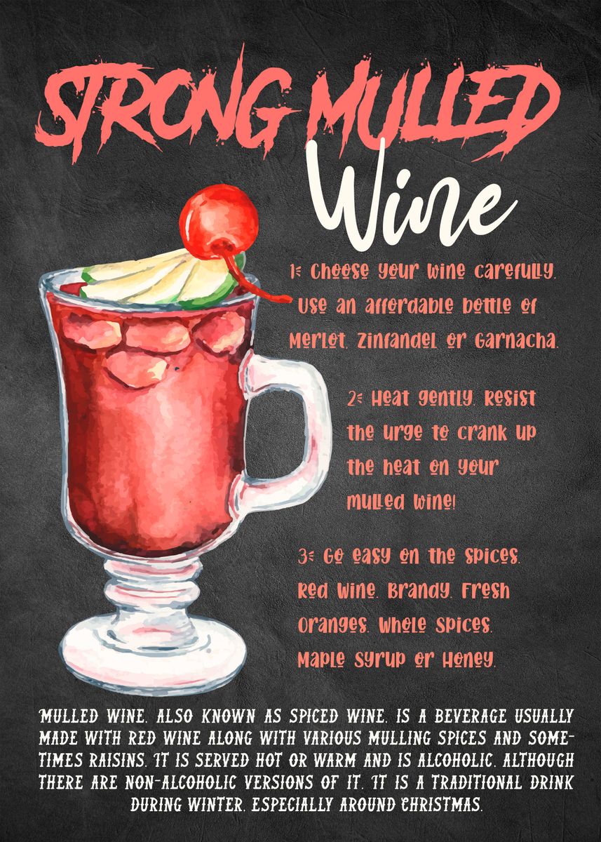 'Strong Mulled Wine Drink' Poster by Saphira Design | Displate