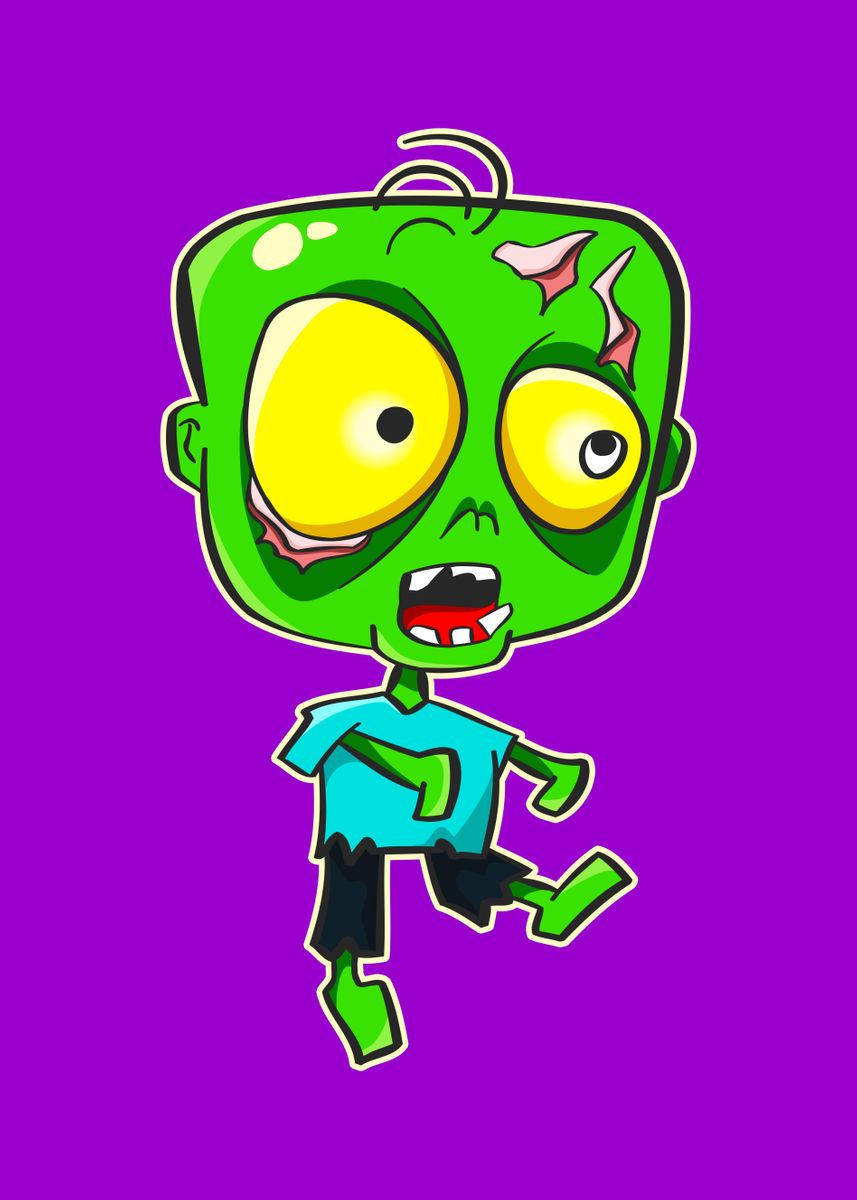 Cartoon Zombie Funny Ghoul' Poster by Foxxy Merch | Displate